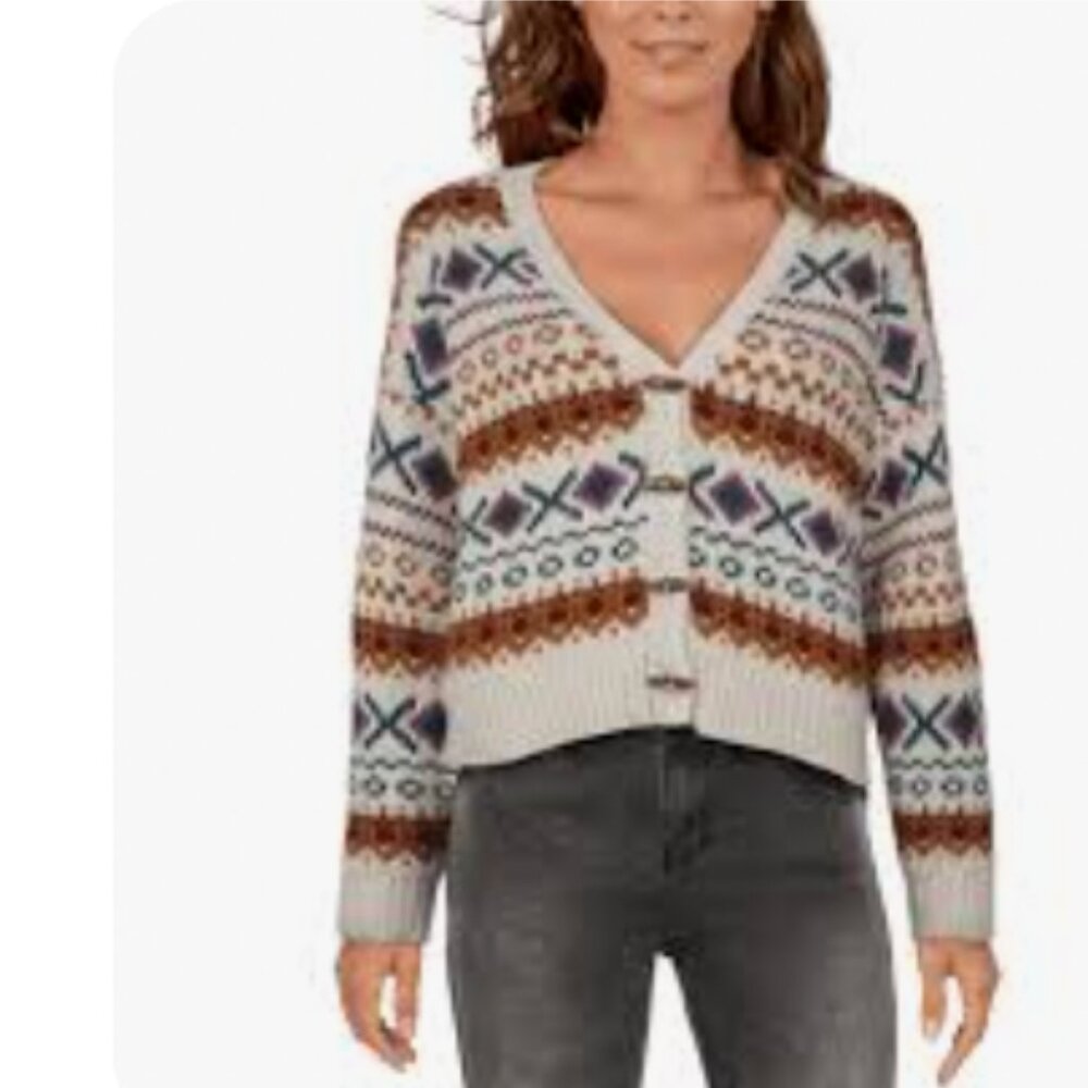 Natural Reflections Toggle Cardigan Size Large
